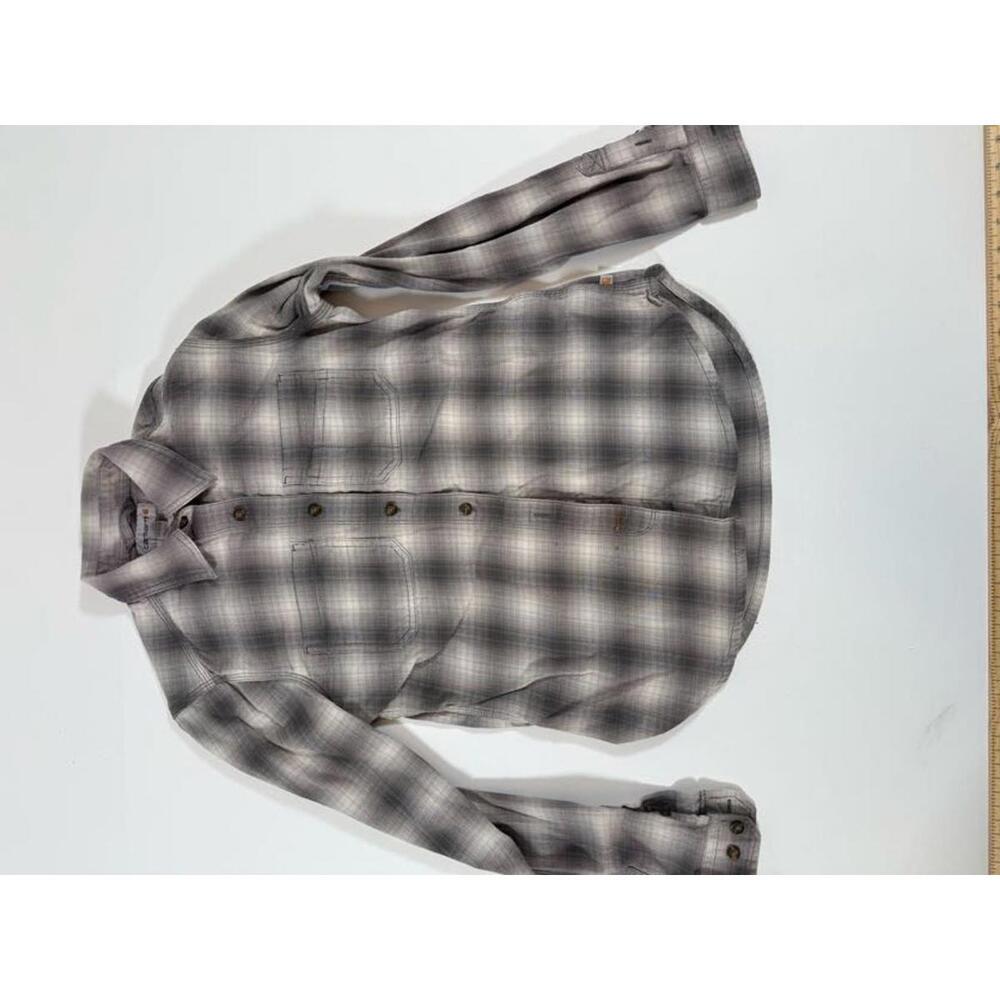 Carhartt Women's Gray Plaid Button-Up Shirt XS